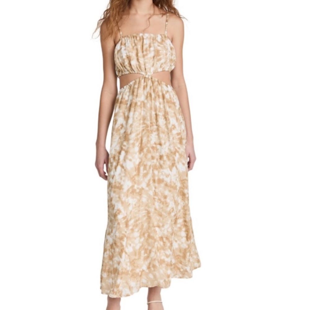 TieDye Stone Cut-out Summer MIDI Dress